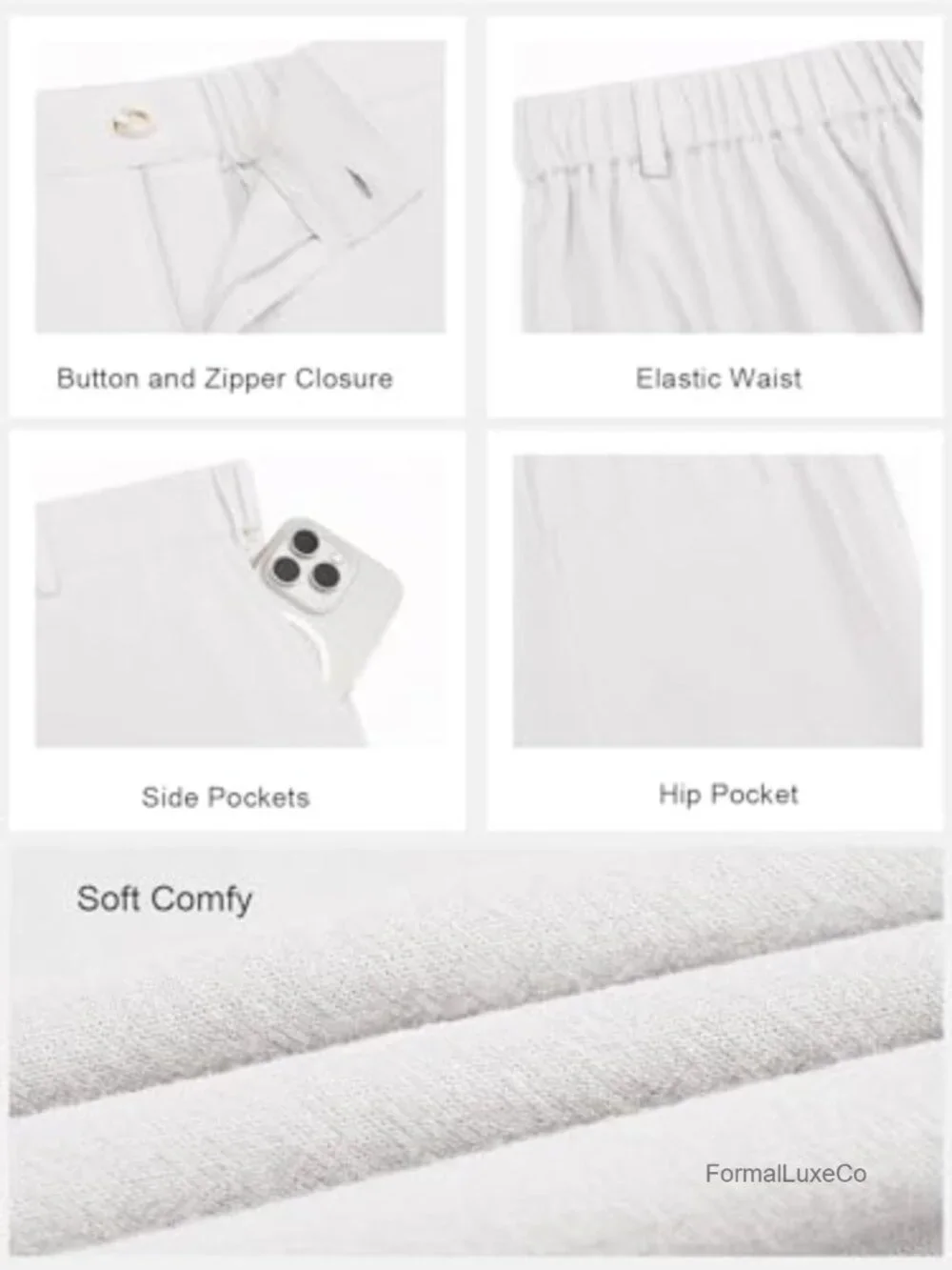 Men's Linen Cotton Casual Straight Leg Pants with Pockets